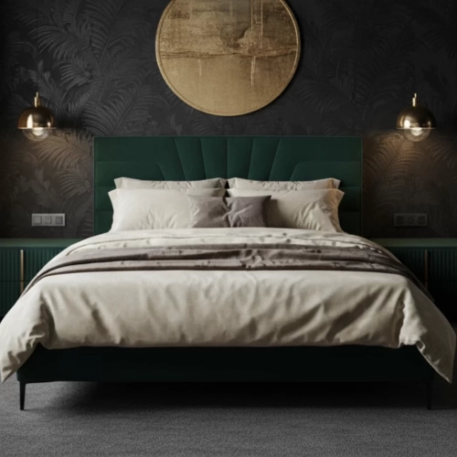 ŁÓŻKO TAPICEROWANE NA NÓŻKACH Z POJEMNIKIEM NA POŚCIEL SENlight 160x200